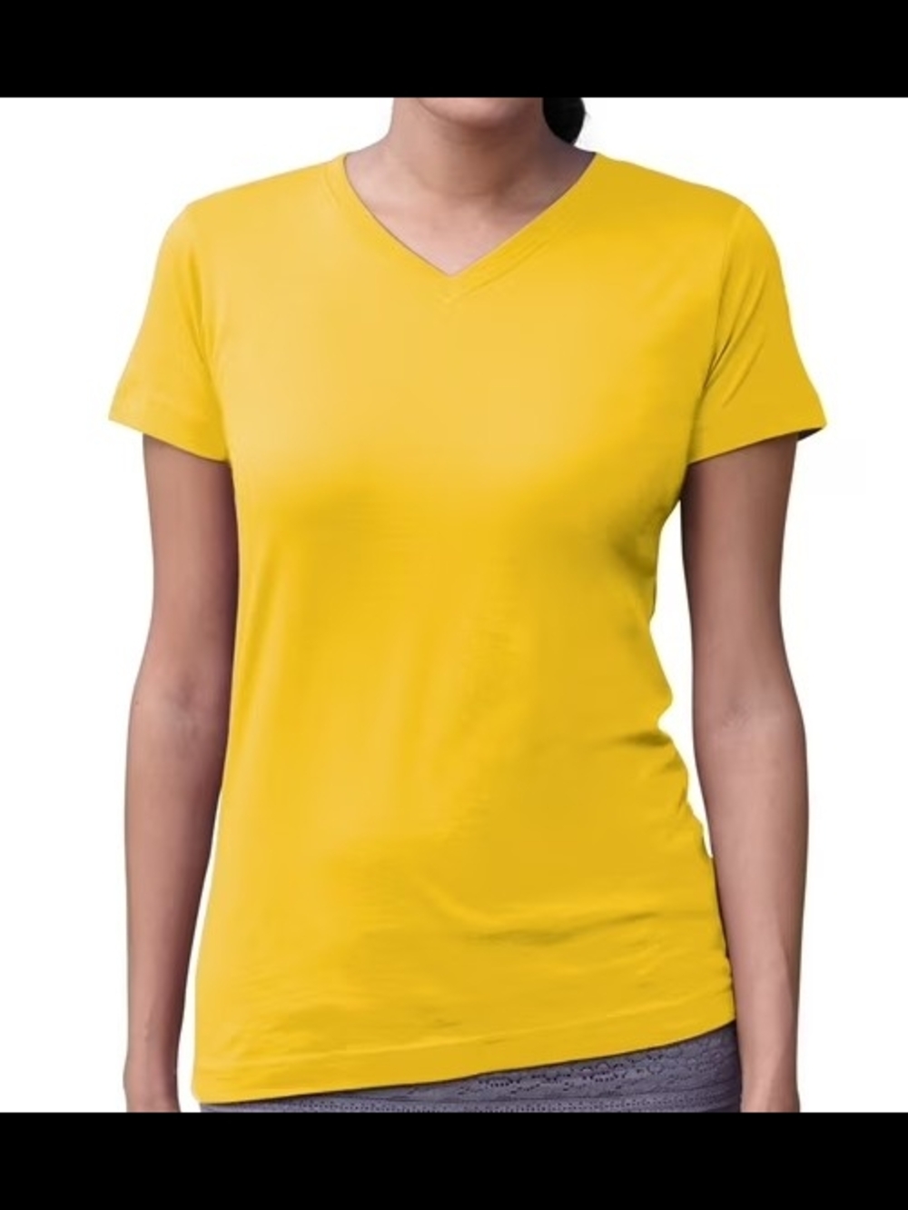 C. Wonder Women’s V-Neck Short Sleeve Yellow Tee Women's 3X